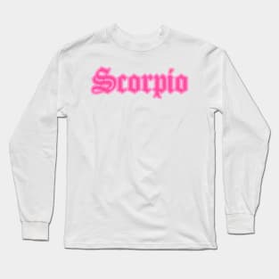 Scorpio Zodiac Pink Astrology Aesthetic Long Sleeve T-Shirt